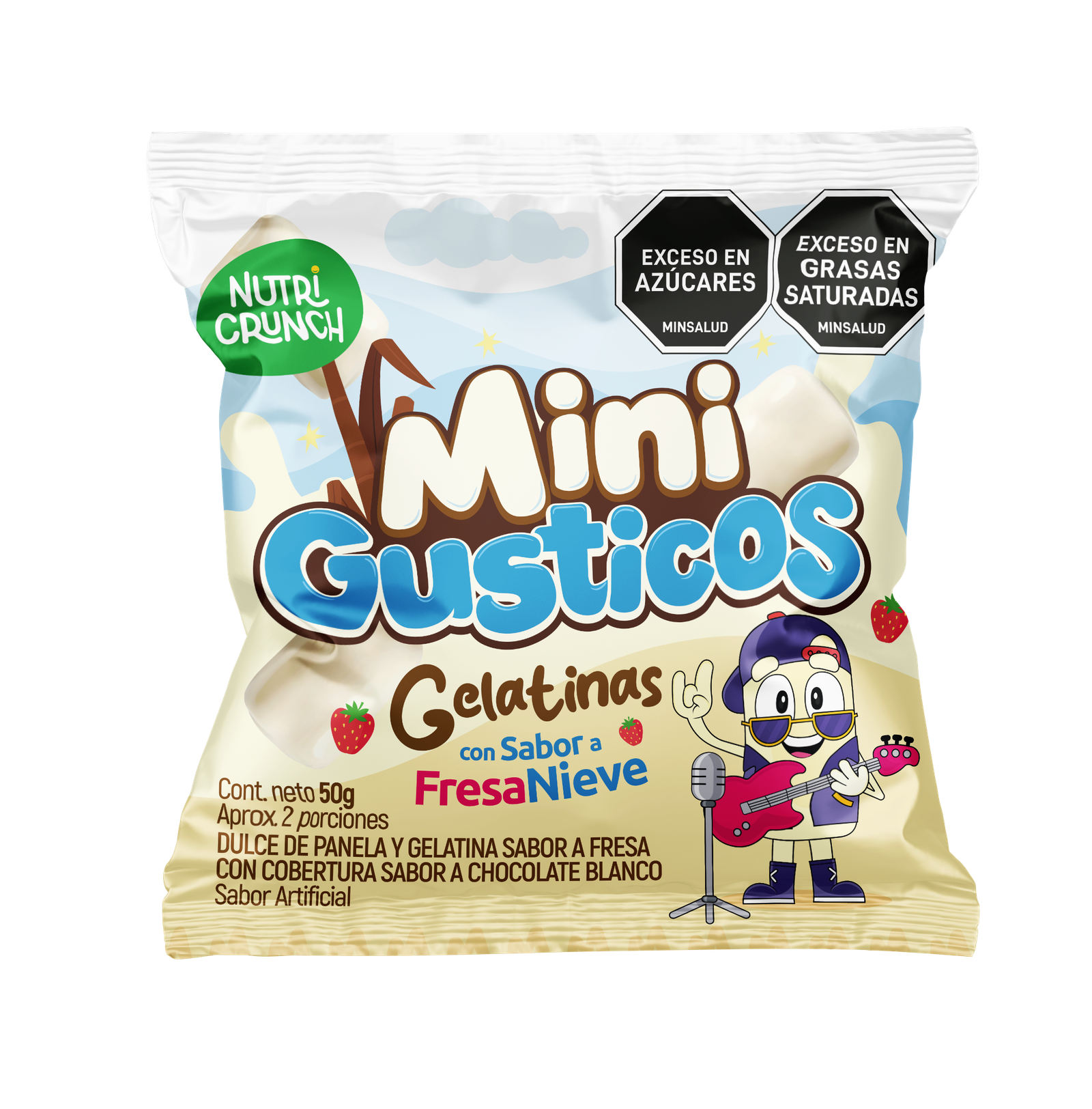 Gelatinas Mini Gusticos sabor a Fresa Nieve